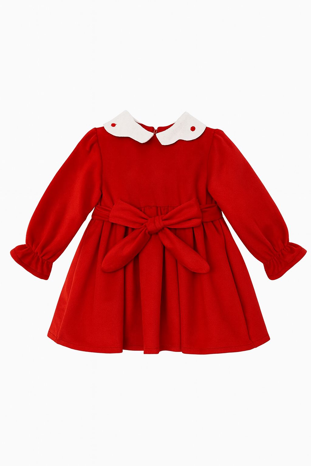 ABITO ROSSO CON COLLETTO PETALO