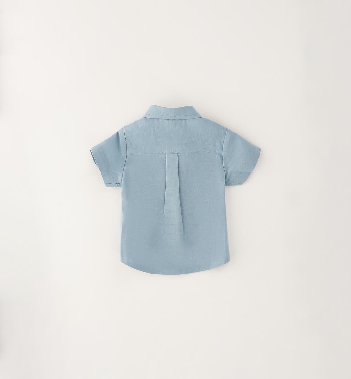 CAMICIA MEZZA MANICA VERDE ACQUA IN LINO E COTONE