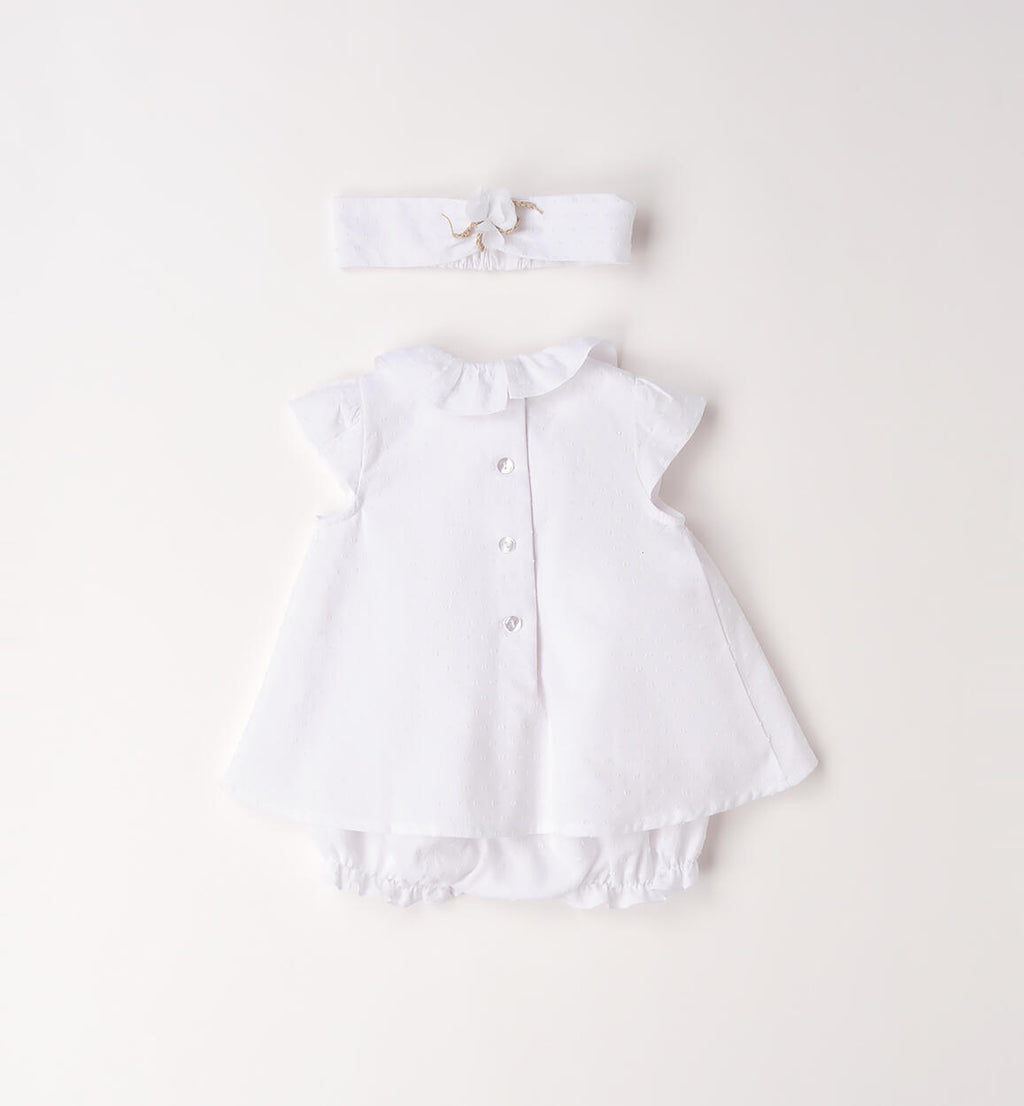 PAGLIACCETTO BIANCO IN COTONE CON FASCIA