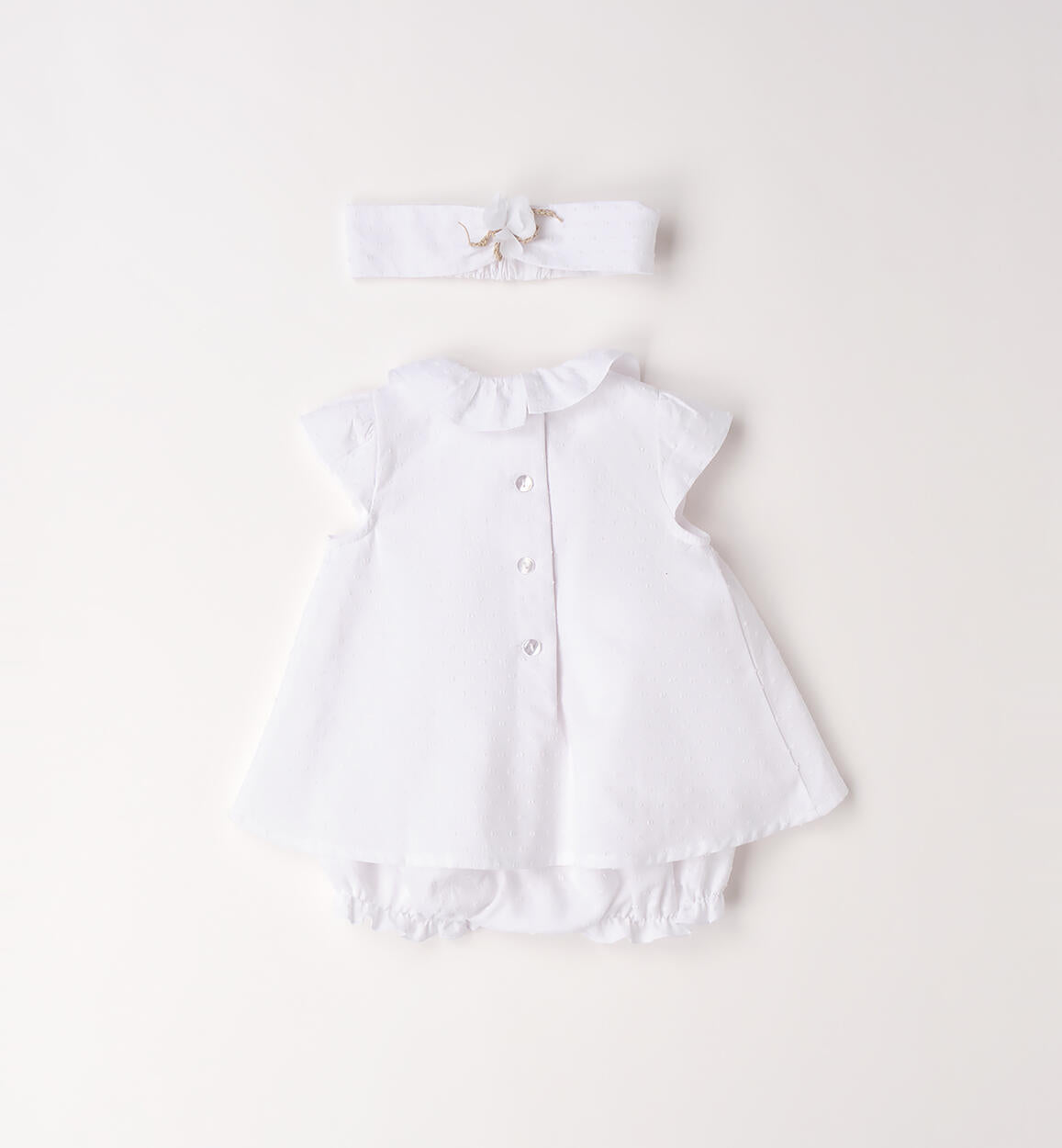 PAGLIACCETTO BIANCO IN COTONE CON FASCIA