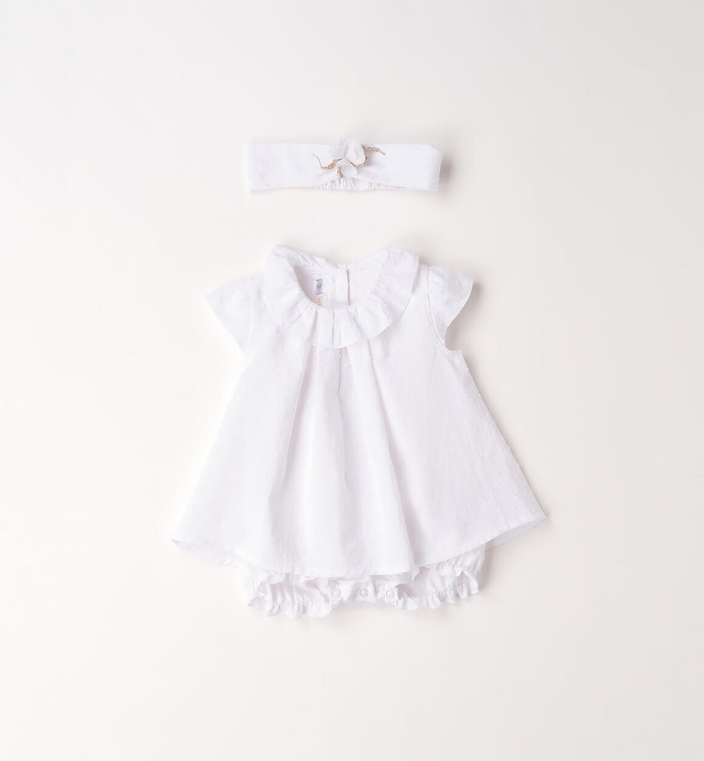 PAGLIACCETTO BIANCO IN COTONE CON FASCIA