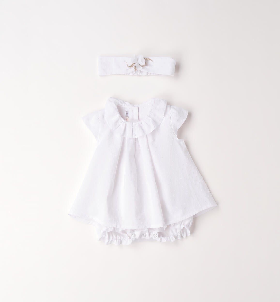 PAGLIACCETTO BIANCO IN COTONE CON FASCIA