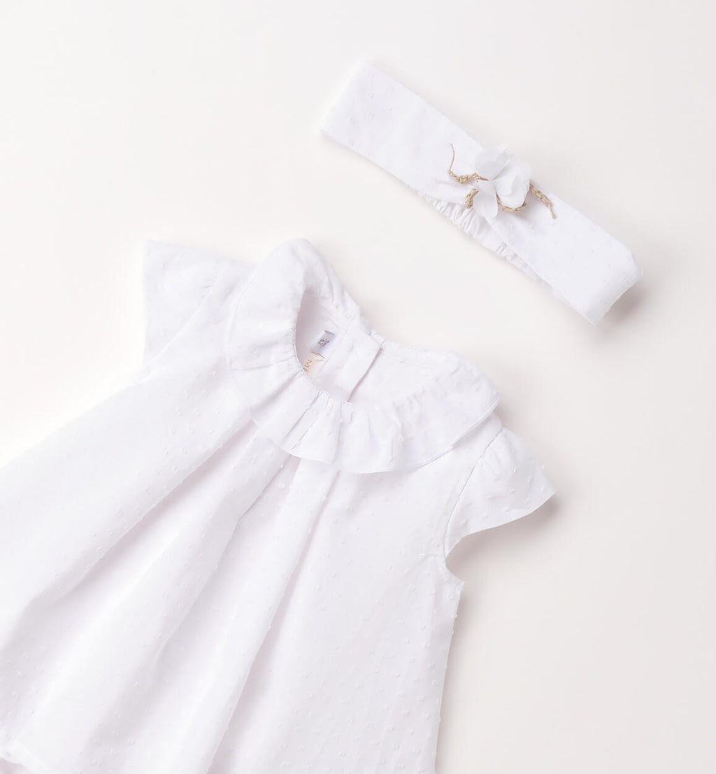 PAGLIACCETTO BIANCO IN COTONE CON FASCIA