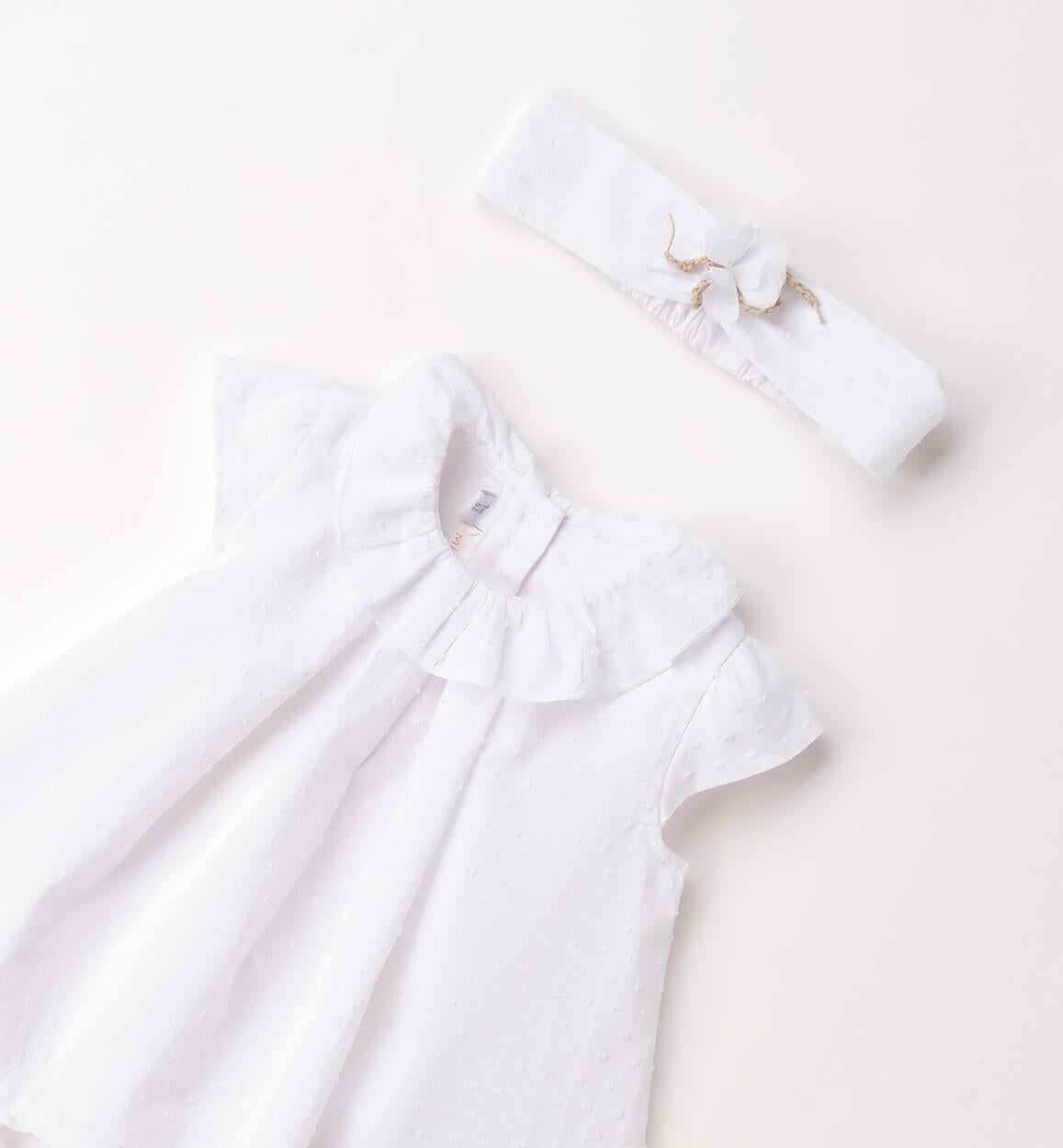 PAGLIACCETTO BIANCO IN COTONE CON FASCIA