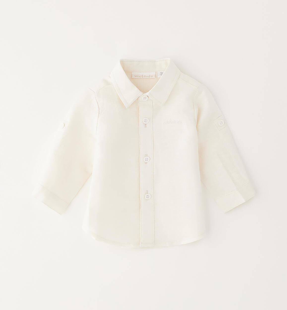 CAMICIA LATTE IN LINO E COTONE