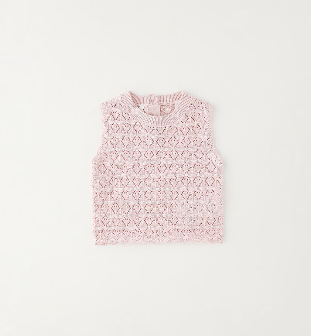 GILET ROSA IN COTONE