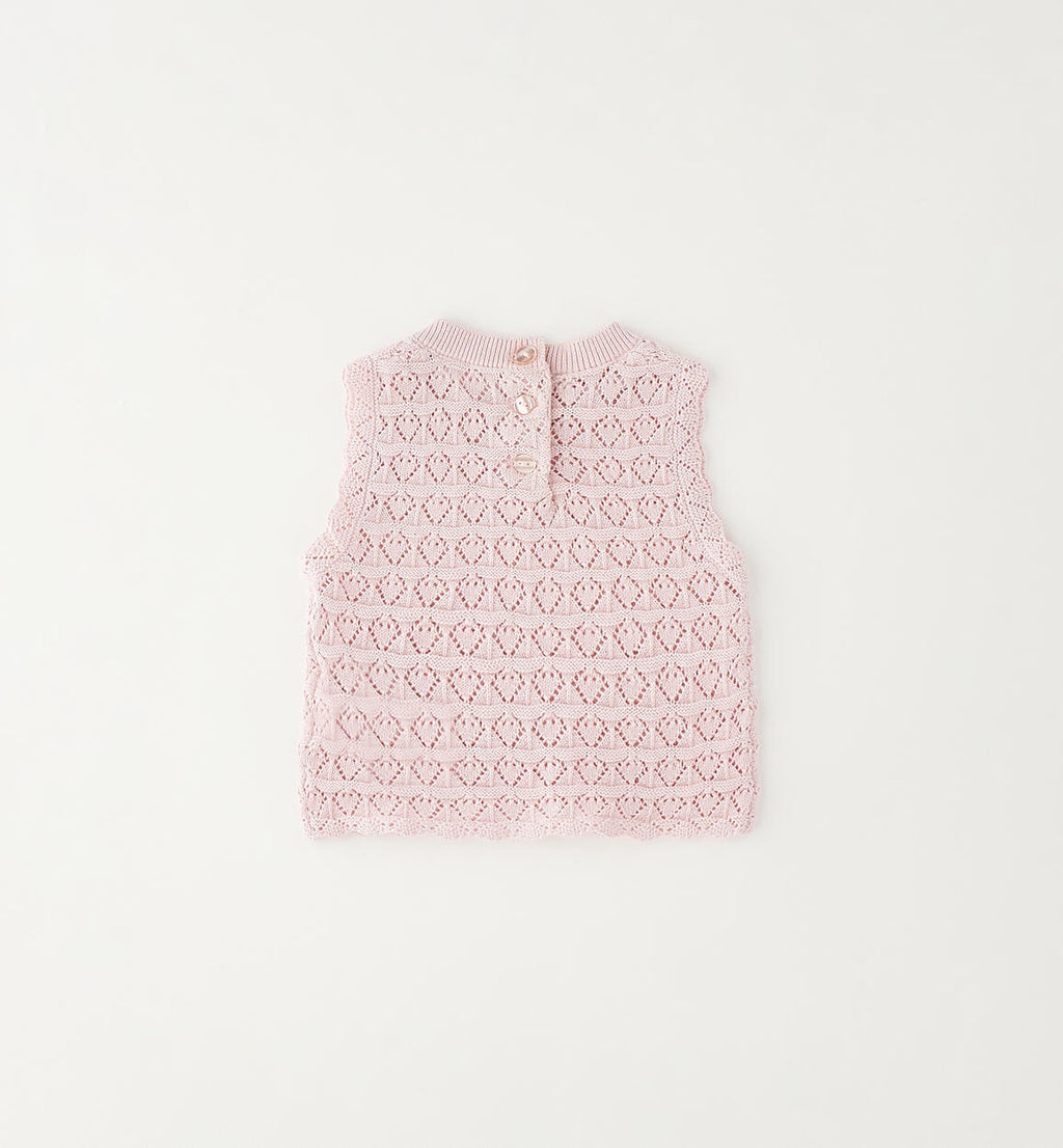 GILET ROSA IN COTONE