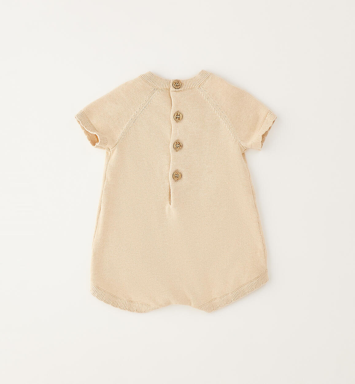 PAGIACCETTO IN MAGLIA CON TEDDY IN RILIEVO CREMA