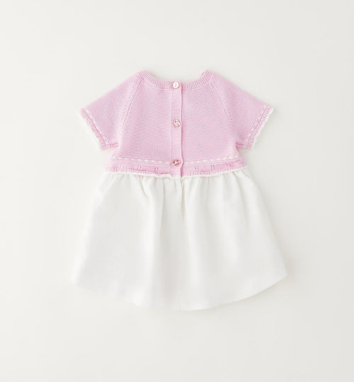 ABITINO TRICOT CON MEZZA MANICA ROSA