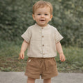 COMPLETINO CON CAMICIA COREANA MEZZA MANICA E PANTALONCINO