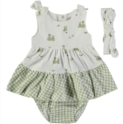 ABITINO VERDE CON CULOTTE E FASCIA