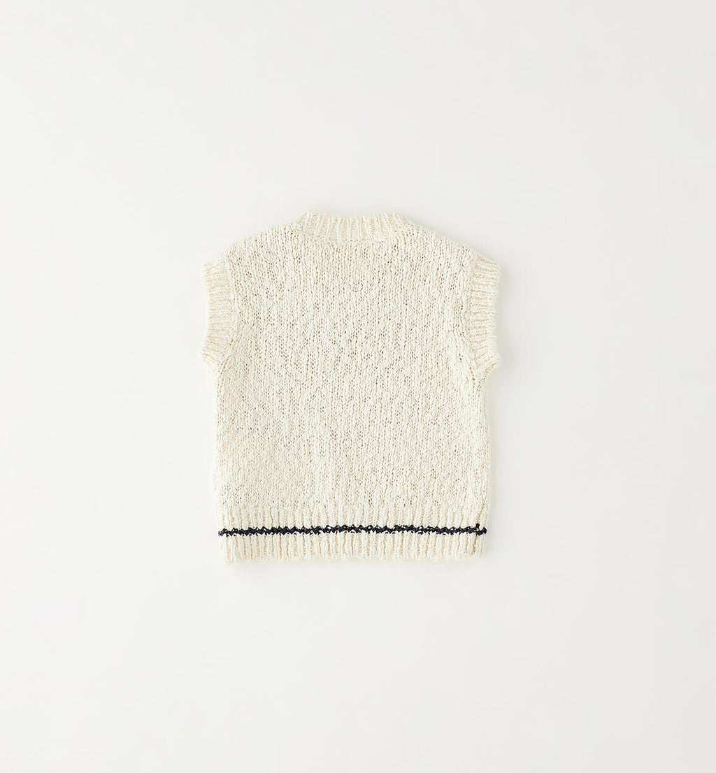 GILET IN MAGLIA CREMA
