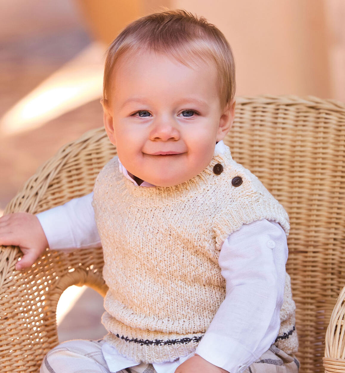 GILET IN MAGLIA CREMA