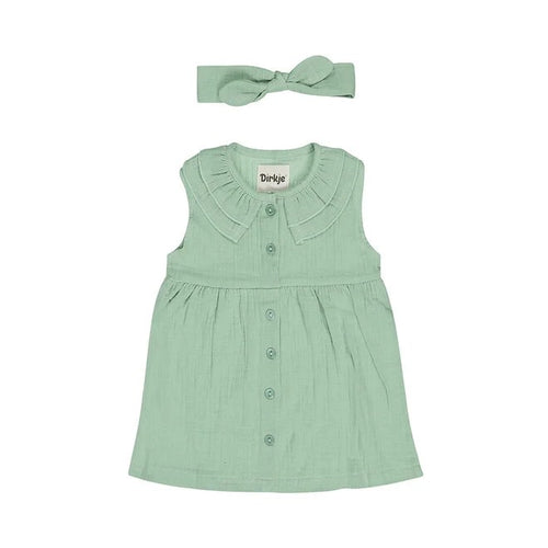 ABITINO VERDE ACQUA IN MUSSOLA CON FASCIA