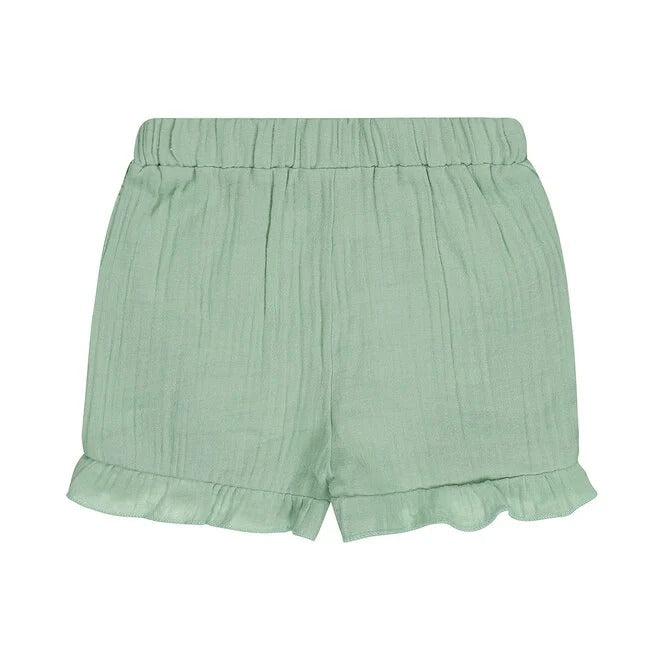 PANTALONCINO VERDE ACQUA IN MUSSOLA