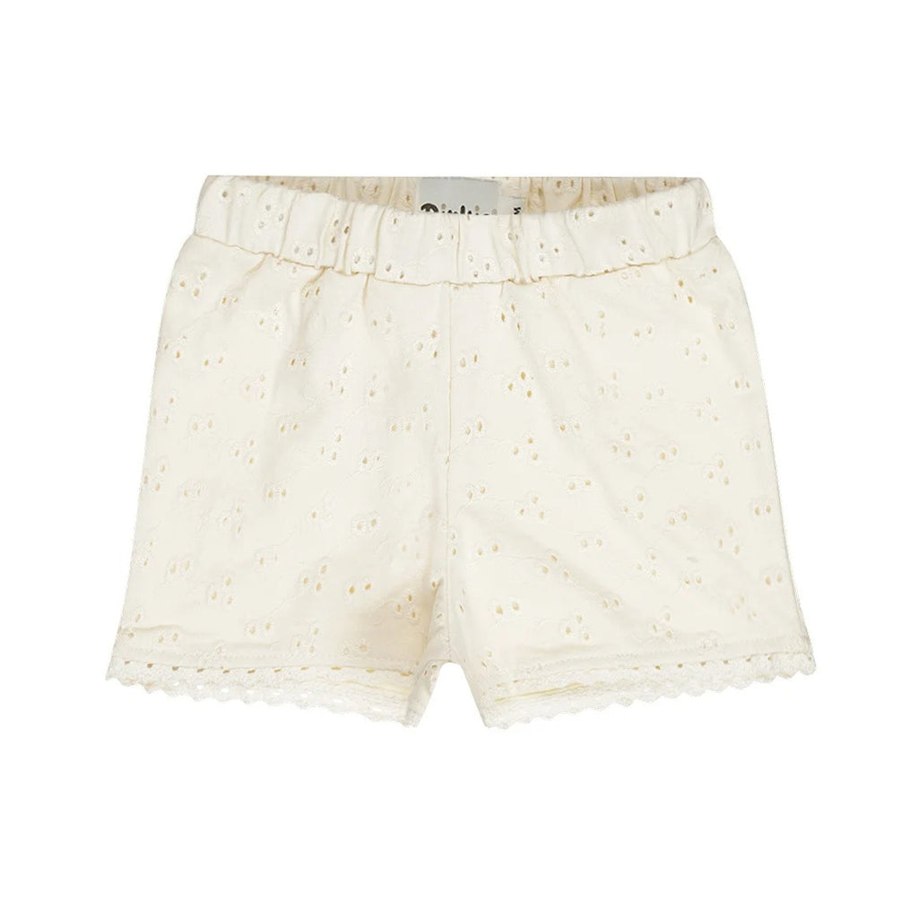 PANTALONCINO LATTE CON RICAMI