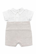 PAGLIACCETTO A RIGHE BEIGE CON COLLETTO A PUNTA