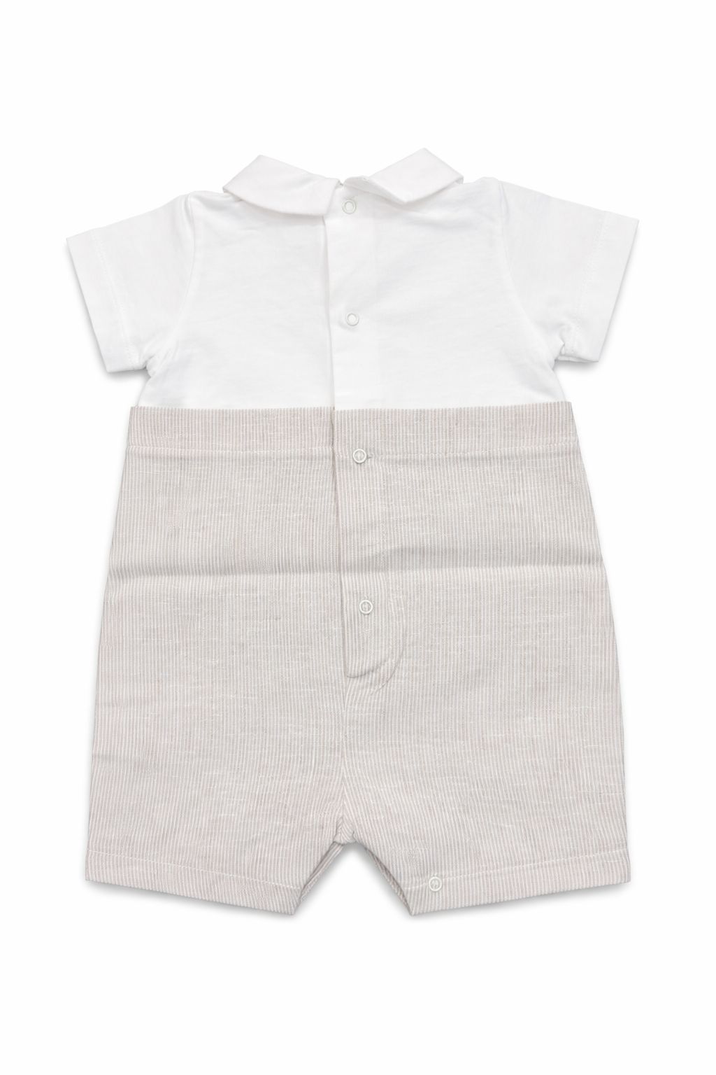 PAGLIACCETTO A RIGHE BEIGE CON COLLETTO A PUNTA