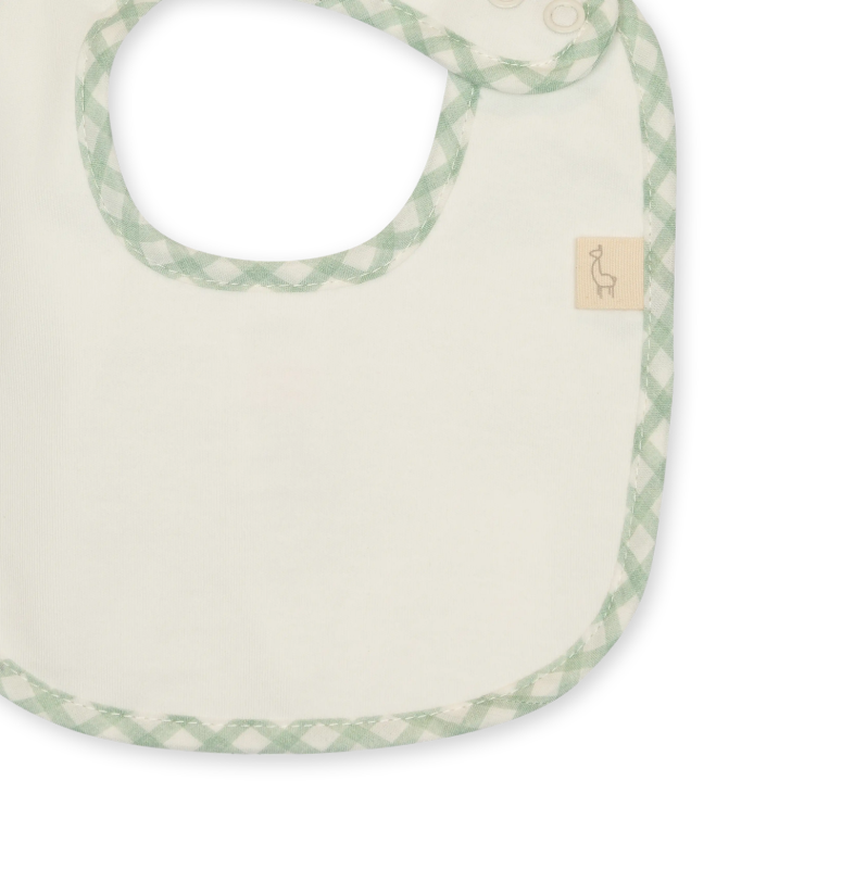 BAVETTA BIANCA CON BORDINO MINT VICHY