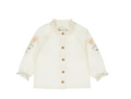 BLUSA LATTE CON FIORI RICAMATI