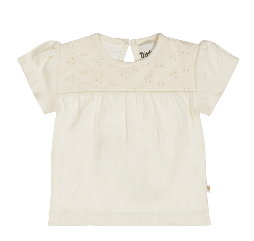BLUSA LATTE CON RICAMI