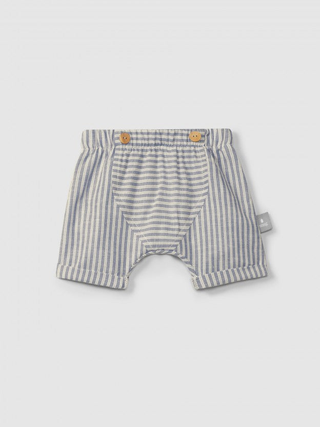 COMPLETO INDACO CON SHORTS A RIGHE