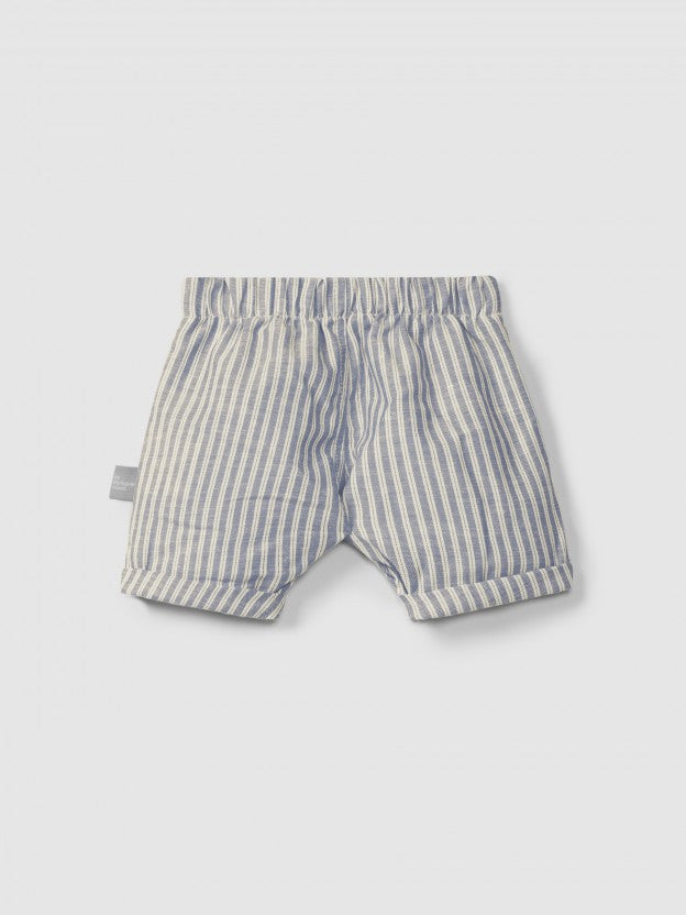 COMPLETO INDACO CON SHORTS A RIGHE