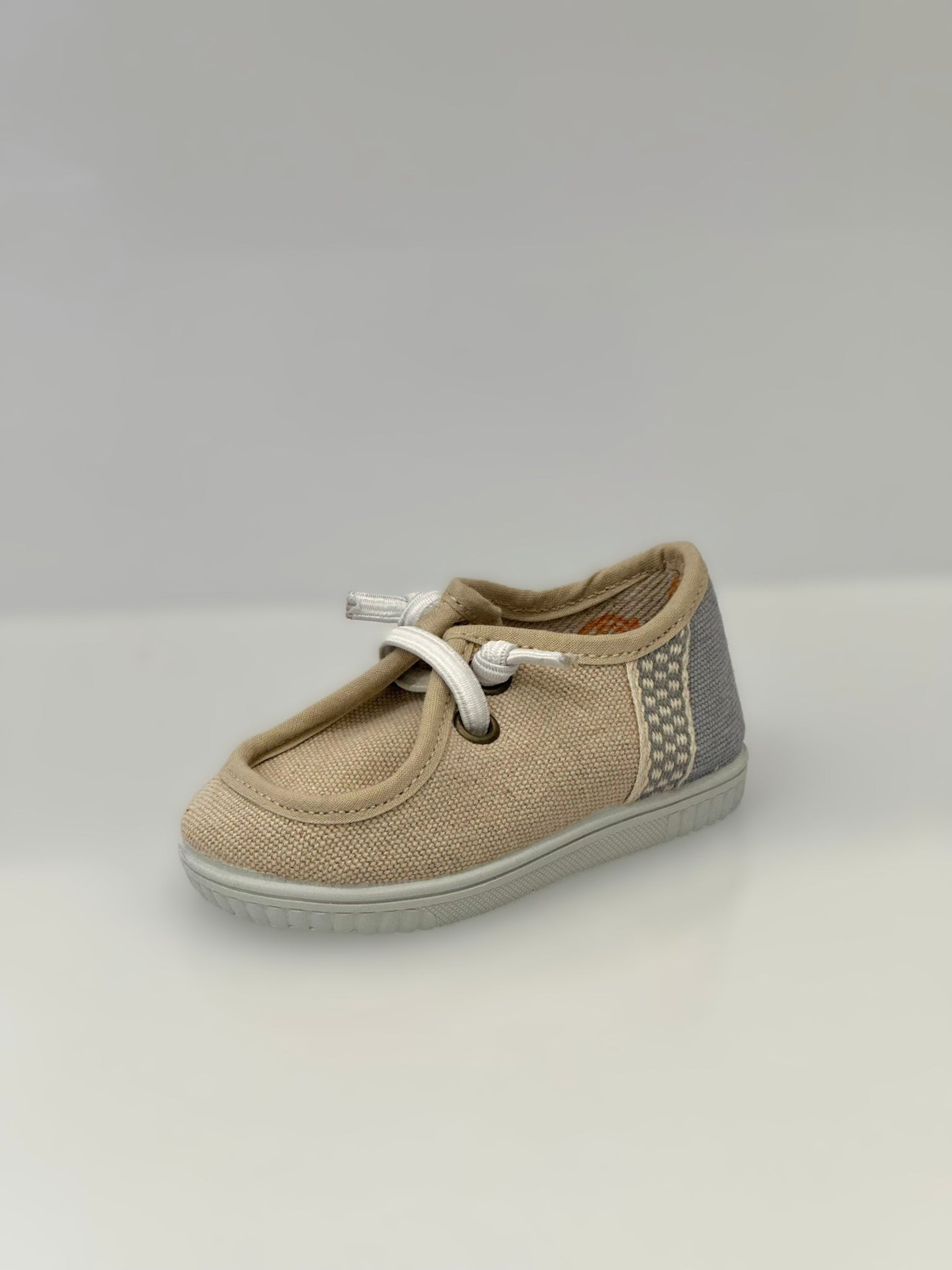 SCARPA IN TELA CON LACCI BICOLORE
