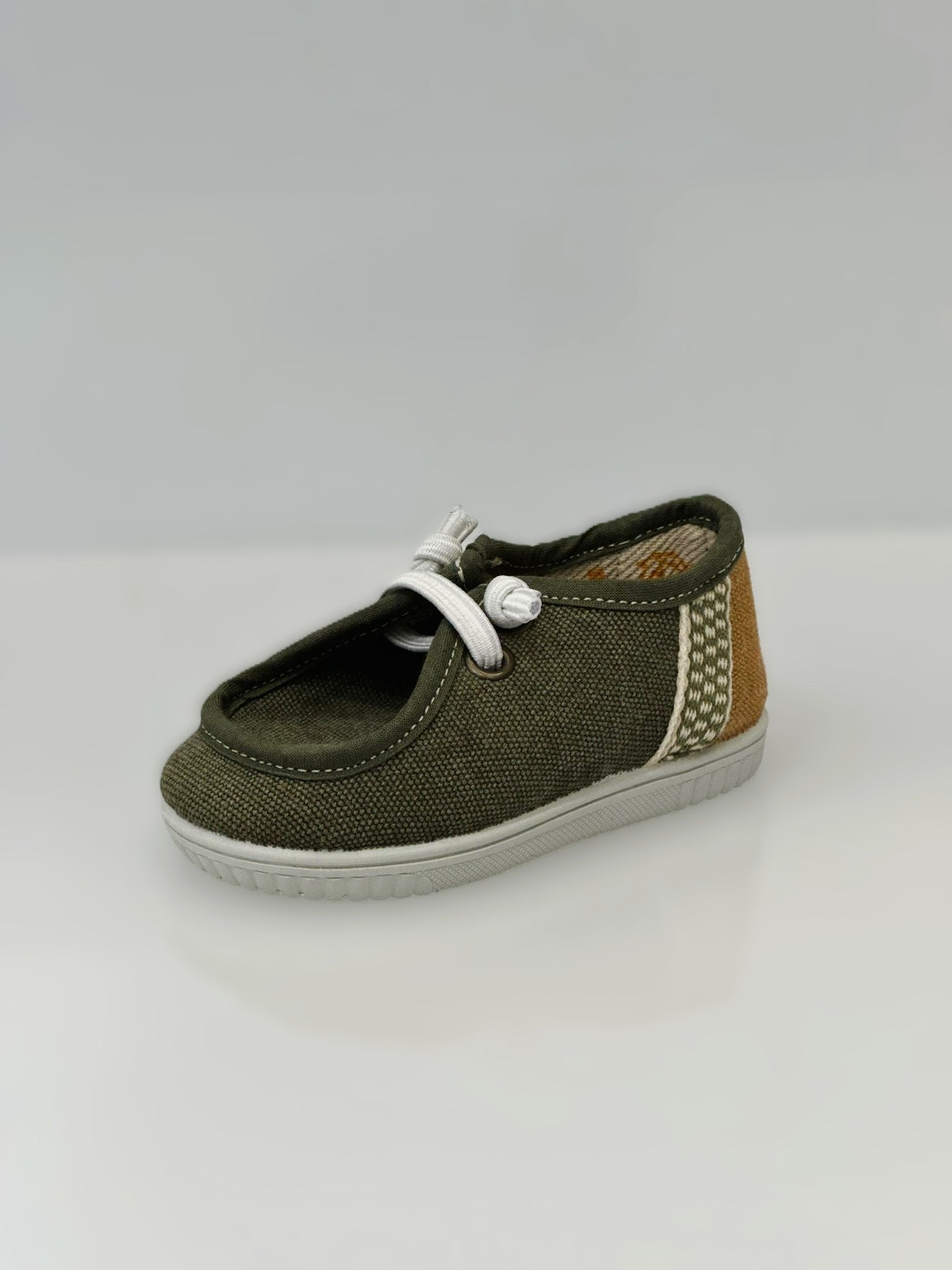 SCARPA IN TELA CON LACCI BICOLORE