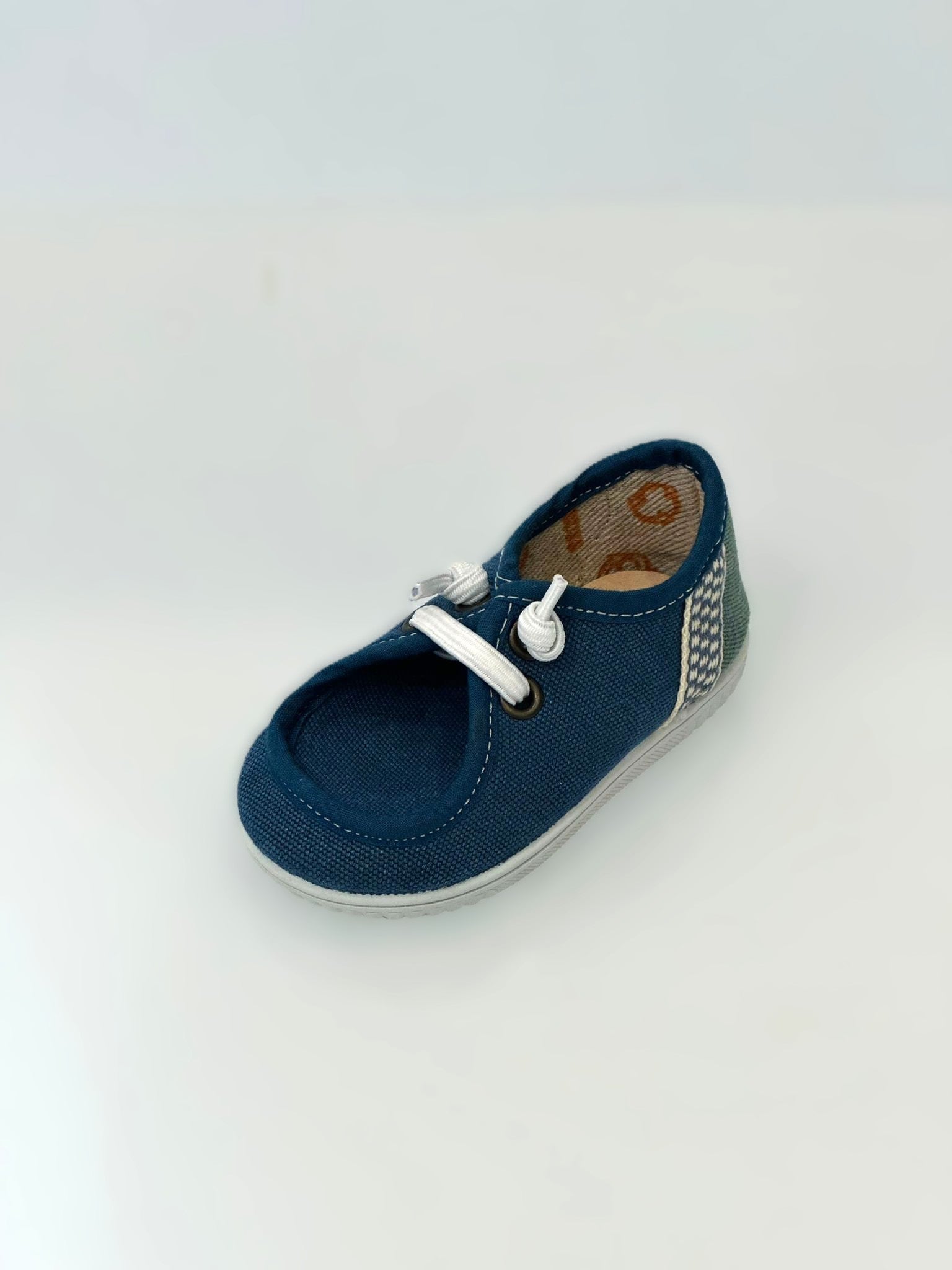 SCARPA IN TELA CON LACCI BICOLORE