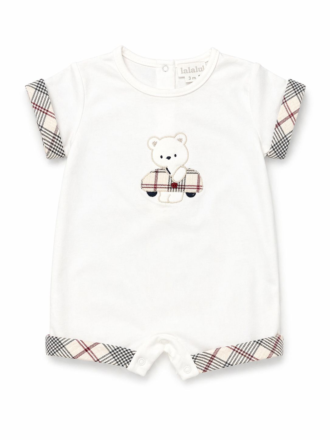 PAGLIACCETTO TEDDY CON MANICA E DETTAGLIO TARTAN