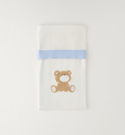 COPERTA IN MAGLIA TEDDY CIELO