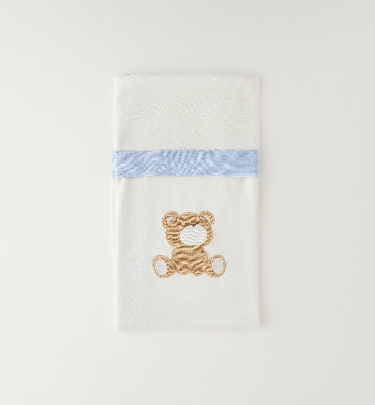 COPERTA IN MAGLIA TEDDY CIELO