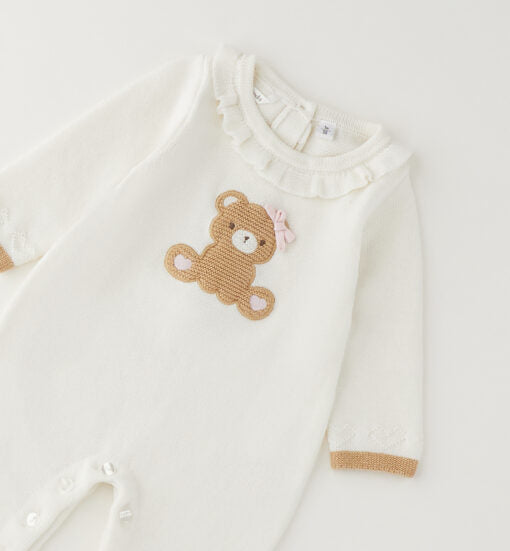 TUTINA IN MAGLIA TEDDY PANNA/ROSA