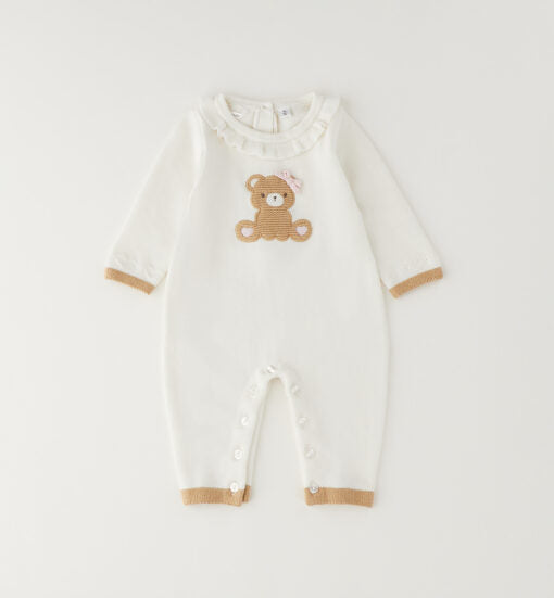 TUTINA IN MAGLIA TEDDY PANNA/ROSA