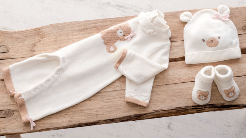 TUTINA IN MAGLIA TEDDY PANNA/ROSA