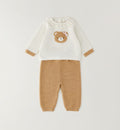 COMPLETINO IN MAGLIA TEDDY PANNA/ROSA