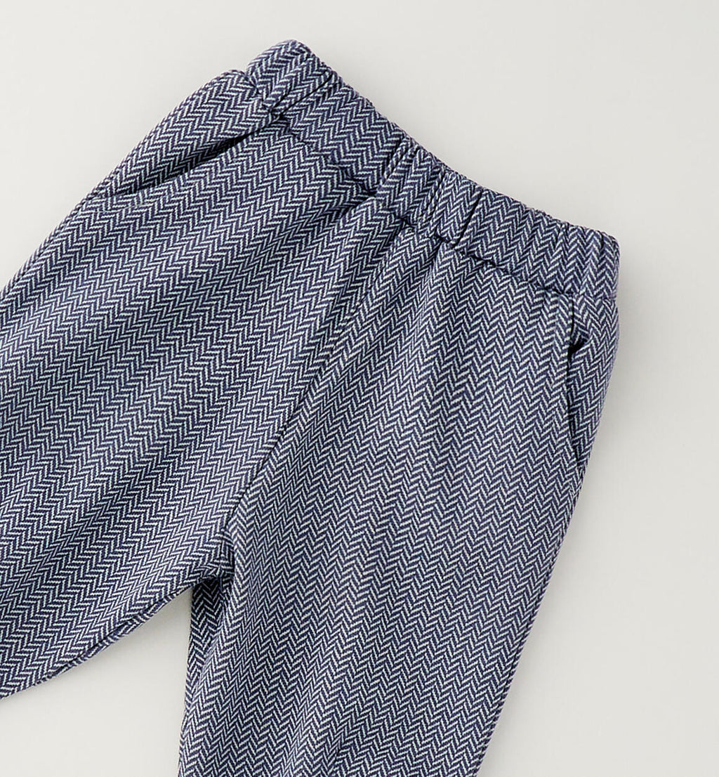 PANTALONE IN MAGLIA RASATA BLU