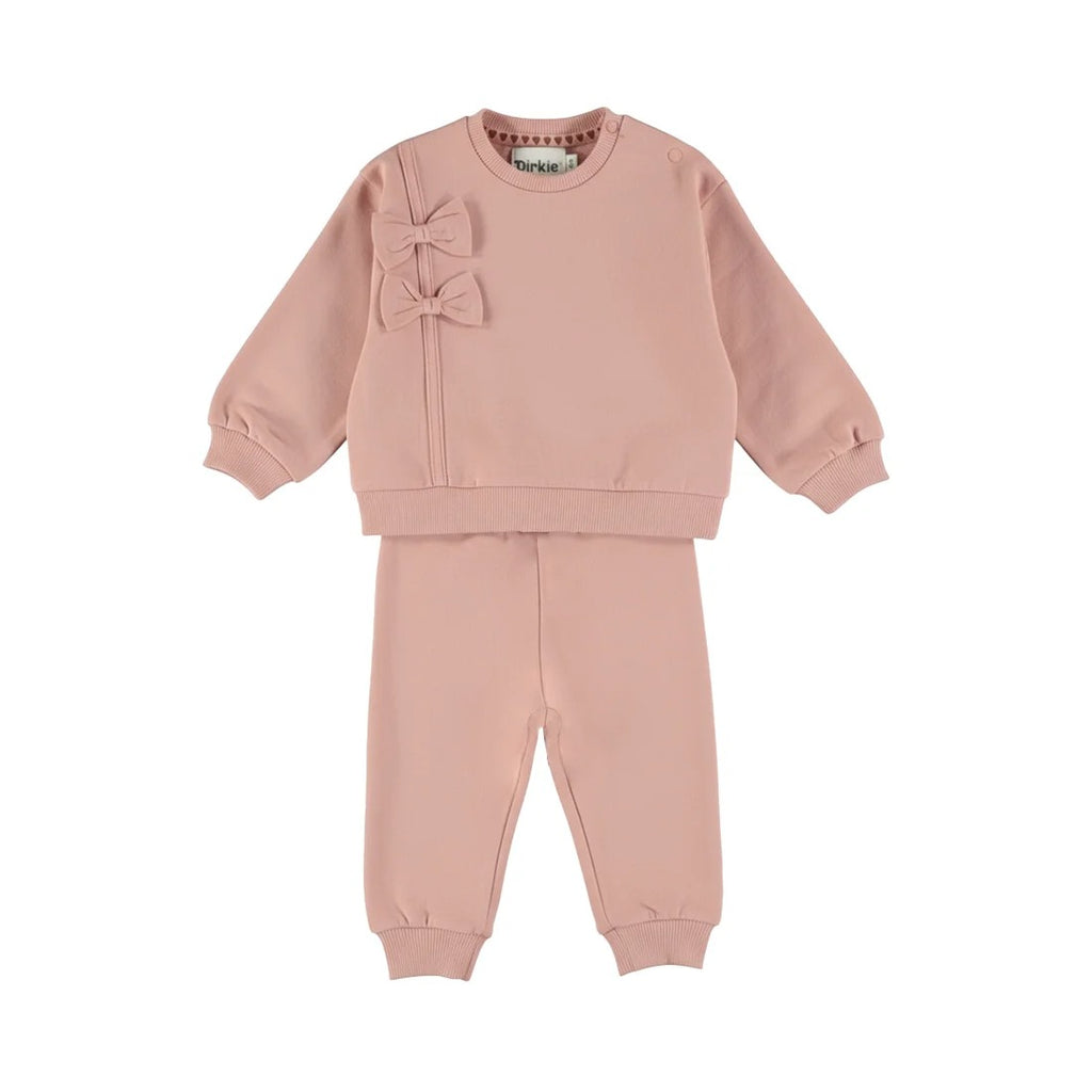 COMPLETO TUTA ROSA CON FIOCCHI