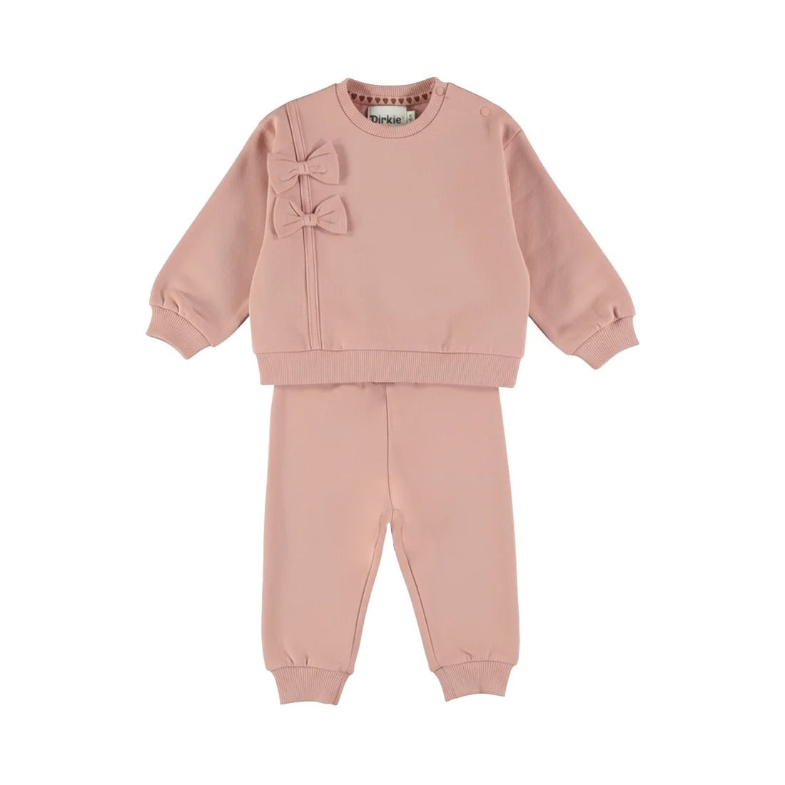 COMPLETO TUTA ROSA CON FIOCCHI