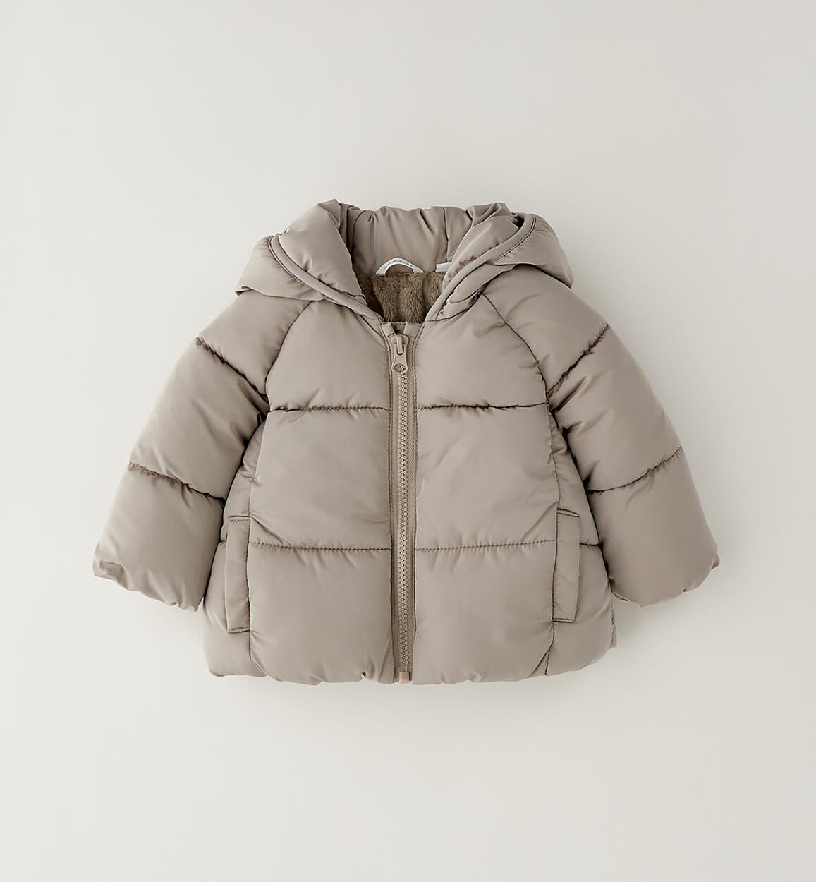GIUBBOTTINO IMBOTTITO BEIGE CON CAPPUCCIO