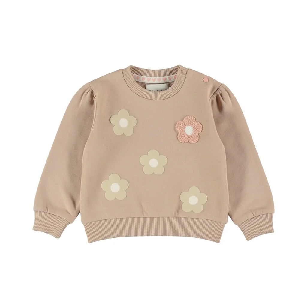 COORDINATO IN TUTA BEIGE A FIORI