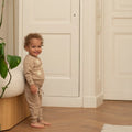 COORDINATO IN TUTA BEIGE A FIORI
