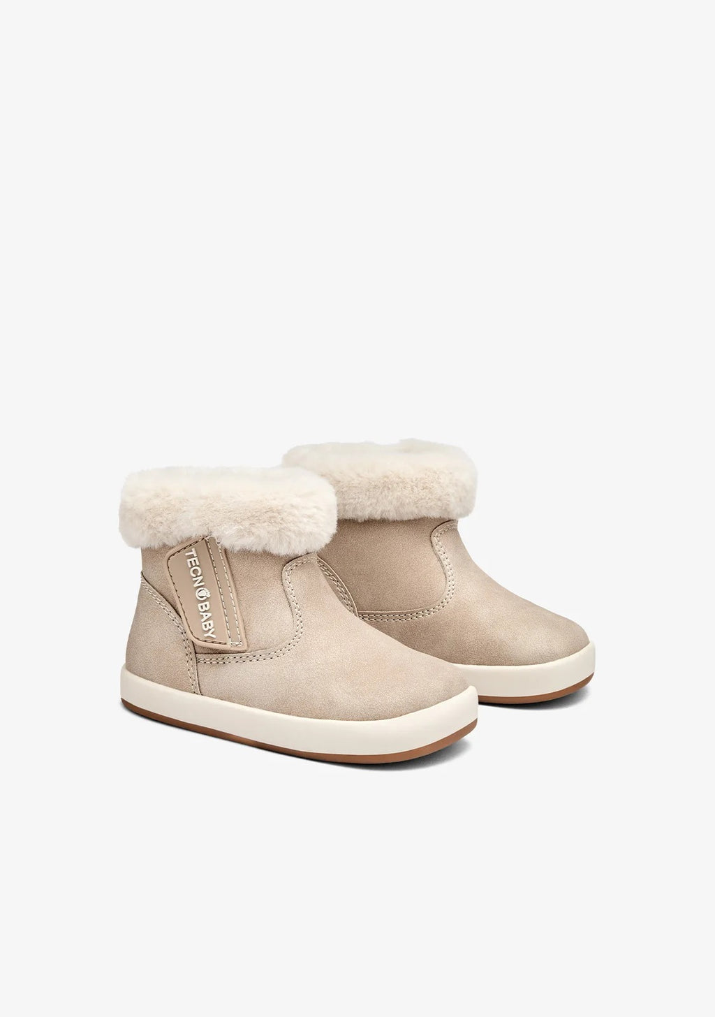STIVALETTI BAREFOOT BEIGE CON FODERA IN PELLICCIA