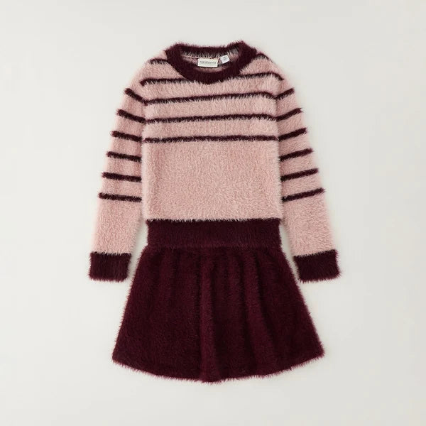 COMPLETINO BAMBINA BORDEAUX/ROSA