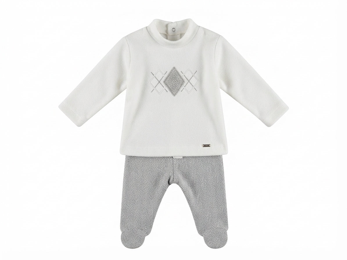COORDINATO GRIGIO MELANGE ROMBI