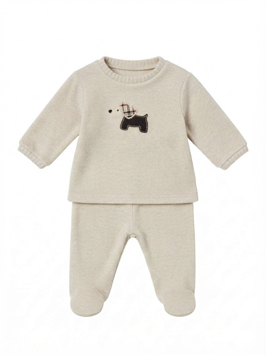 COORDINATO IN MAGLIA ECRU' DOG