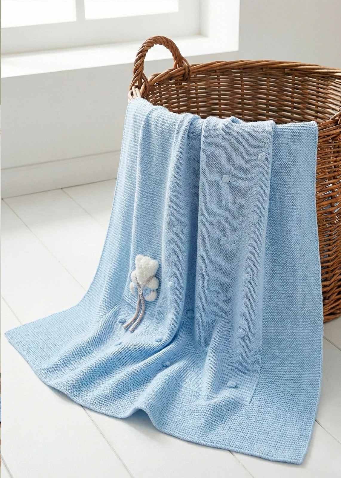 COPERTA IN MAGLIA AZZURRO POLAR