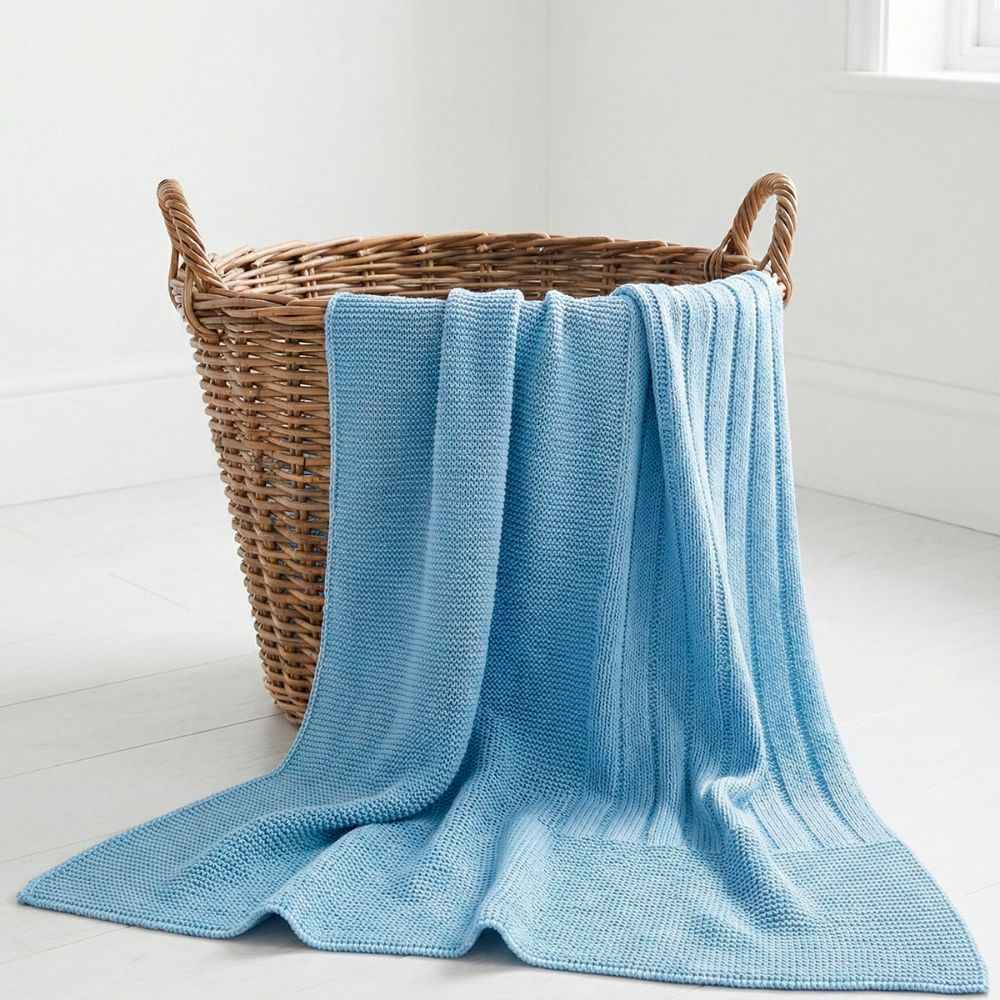 COPERTA IN MAGLIA LIGHT BLU