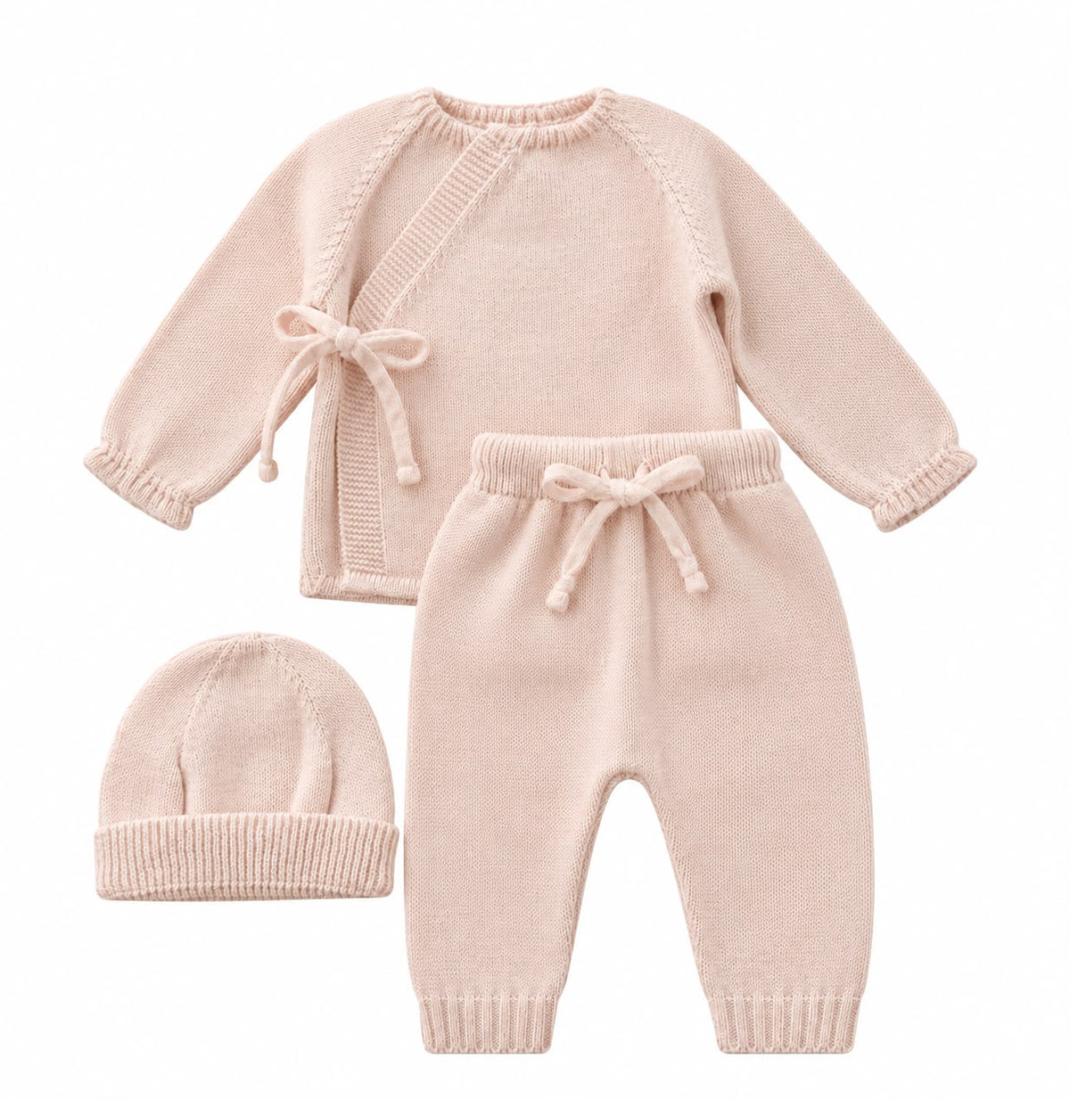 COORDINATO IN MAGLIA CHIMONO CON CAPPELLINO